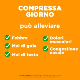 Actigrip Giorno & Notte 12 Compresse Giorno 500mg + 4 Compresse Notte 60mg. Doppia formula: attivo di giorno, riposato di notte
