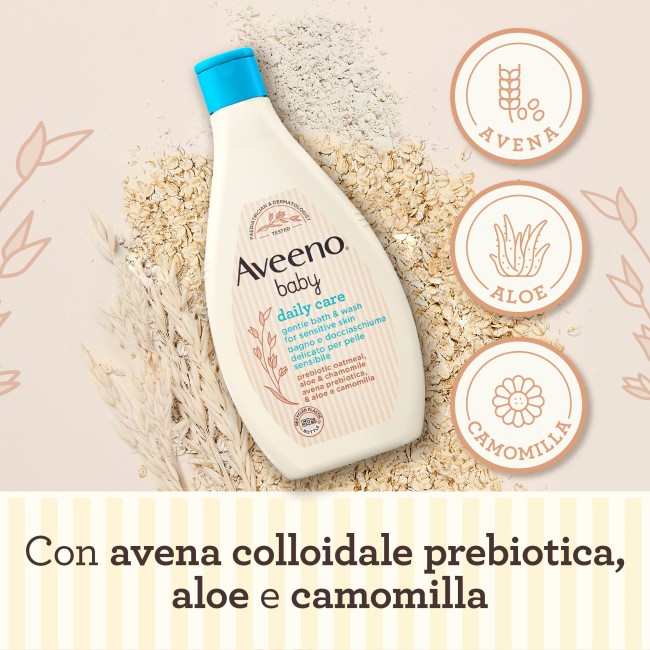 Flacone Aveeno Baby Fluid detergente delicato per pelle sensibile 400 ml
