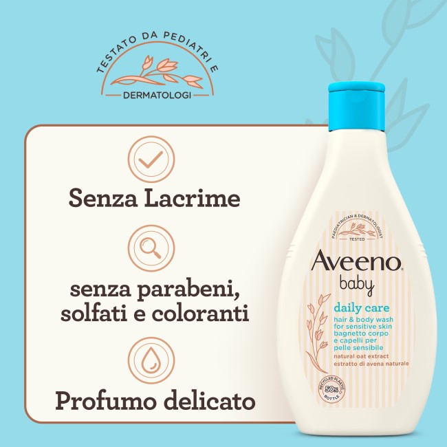 Bagnetto delicato Aveeno Baby Daily Care corpo e capelli 250 ml Bagnetto delicato Aveeno Baby Daily Care corpo e capelli 250 ml