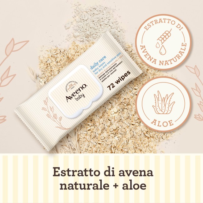 Confezione di salviettine delicate Aveeno Baby 72 pezzi Confezione di salviettine delicate Aveeno Baby 72 pezzi
