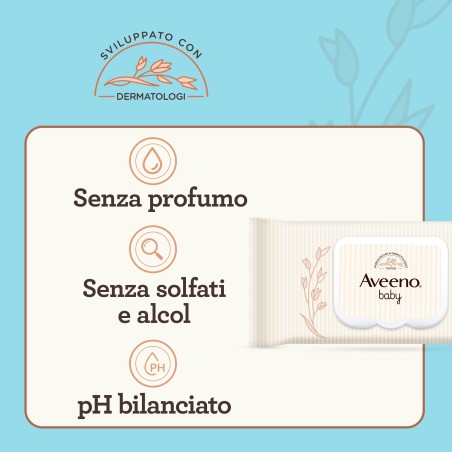 Confezione di salviettine delicate Aveeno Baby 72 pezzi Confezione di salviettine delicate Aveeno Baby 72 pezzi