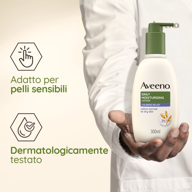 Crema corpo Aveeno Daily Moisturising alla lavanda con dispenser pump 300 ml