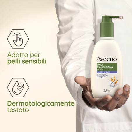 Crema corpo Aveeno Daily Moisturising alla lavanda con dispenser pump 300 ml