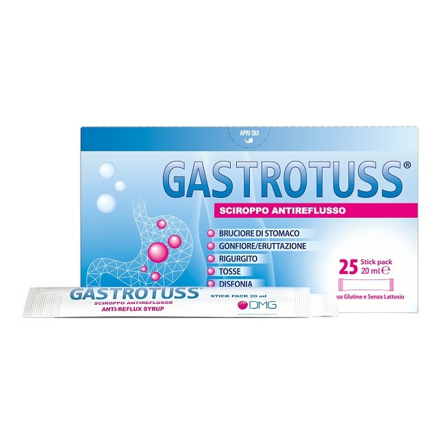 Dmg Italia Gastrotuss Sciroppo Antireflusso 25 Stick Pack Da 20 Ml Dmg Italia Gastrotuss Sciroppo Antireflusso 25 Stick Pack Da 20 Ml