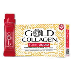 Minerva Research Labs Gold Collagen Forte Liquid 10 Sticks Da 25 Ml Gusto Pesca Mela E Arancia Con Edulcorante