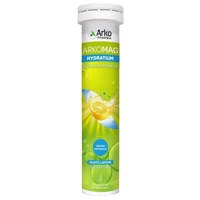 Arkopharma Arkomag Hydratium Reidrata E Ricarica Limone 24 Compresse Effervescenti Senza Zuccheri Con Edulcorante