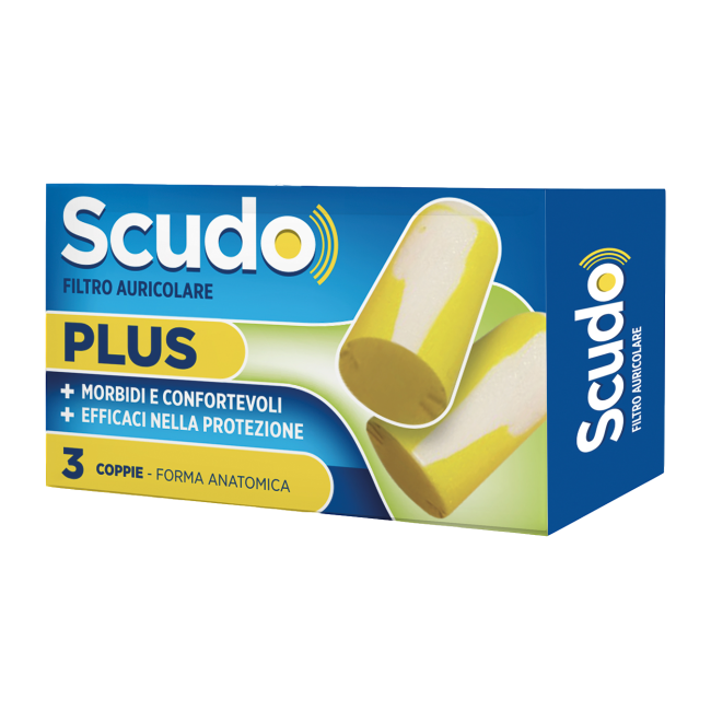 Earplug Scudo Plus tappi auricolari antirumore in schiuma morbida confezione 3 coppie 6 pezzi Earplug Scudo Plus tappi auricolari antirumore in schiuma morbida confezione 3 coppie 6 pezzi