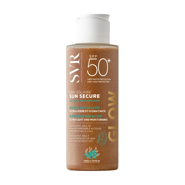 SVR Sun Secure Eau Solaire Glow SPF50+ acqua solare illuminante viso e corpo 100 ml. SVR Sun Secure Eau Solaire Glow SPF50+ acqua solare illuminante viso e corpo 100 ml.