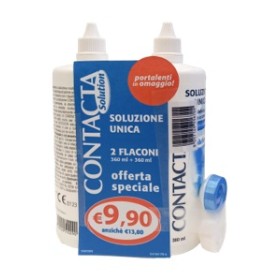 Fidia Farmaceutici Contacta Soluzione 2 Flaconi Da 360 Ml + Portalenti In Omaggio