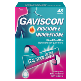 Gaviscon Bruciore e Indigestione 500mg 48 Bustine Gusto Menta da 10ml