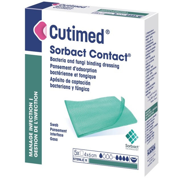 Essity Medicazione Idrofobica Cutimed Sorbact Contact 4x6 Cm 5 Pezzi Essity Medicazione Idrofobica Cutimed Sorbact Contact 4x6 Cm 5 Pezzi