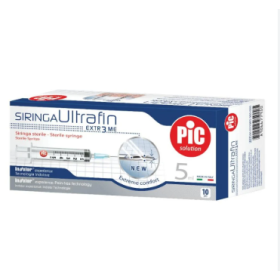 Pic Siringa Ultrafin 5 Ml Gauge 23 1/4 10 Pezzi