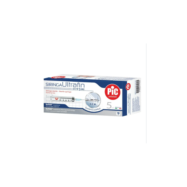 Pic Siringa Ultrafin 5 Ml Gauge 23 1/4 10 Pezzi Pic Siringa Ultrafin 5 Ml Gauge 23 1/4 10 Pezzi