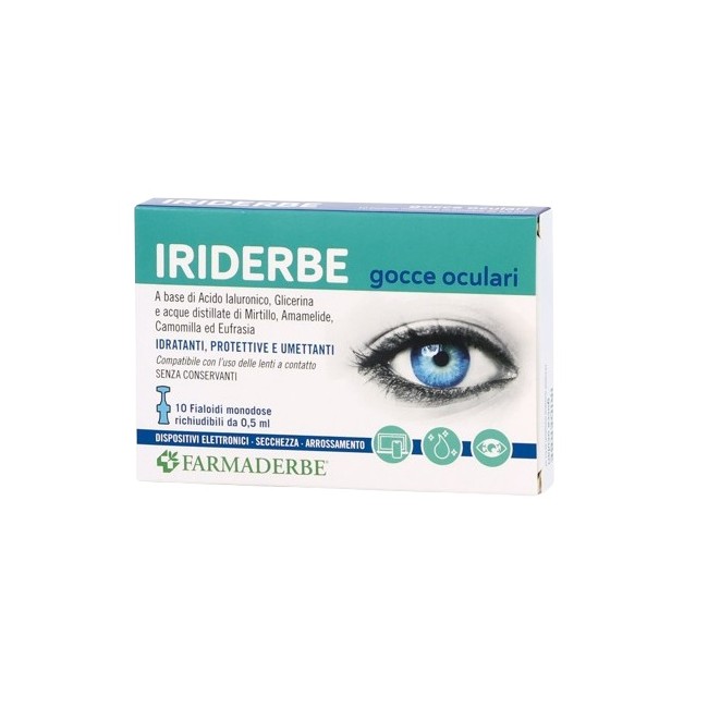 Farmaderbe Iriderbe Gocce Oculari Monodosi 10 Flaconcini Da 0,5ml Farmaderbe Iriderbe Gocce Oculari Monodosi 10 Flaconcini Da 0,5ml