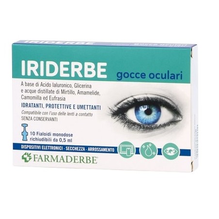 Farmaderbe Iriderbe Gocce Oculari Monodosi 10 Flaconcini Da 0,5ml Farmaderbe Iriderbe Gocce Oculari Monodosi 10 Flaconcini Da 0,5ml