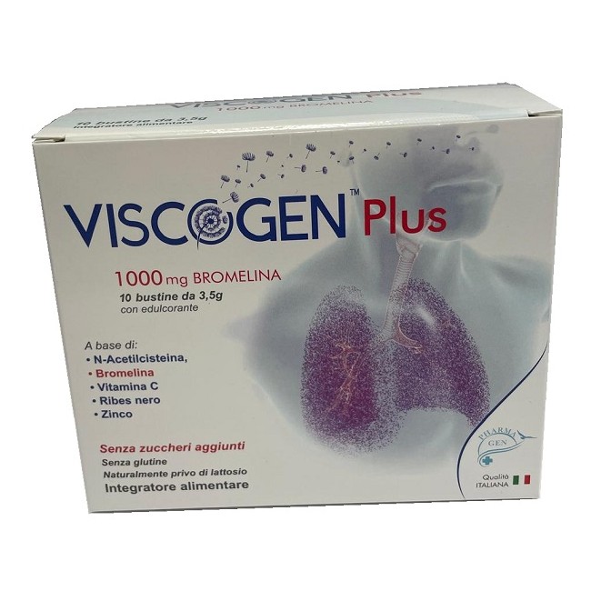 Pharmagen Viscogen Plus 10 Bustine Da 3,5 G Senza Glutine Naturalmente Privo Di Lattosio Con Edulcorante Pharmagen Viscogen Plus 10 Bustine Da 3,5 G Senza Glutine Naturalmente Privo Di Lattosio Con Edulcorante