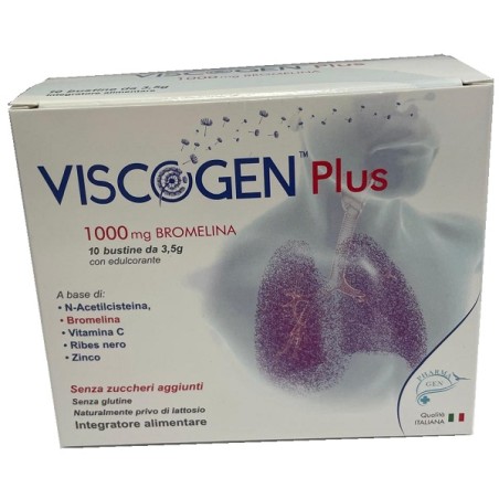 Pharmagen Viscogen Plus 10 Bustine Da 3,5 G Senza Glutine Naturalmente Privo Di Lattosio Con Edulcorante Pharmagen Viscogen Plus 10 Bustine Da 3,5 G Senza Glutine Naturalmente Privo Di Lattosio Con Edulcorante