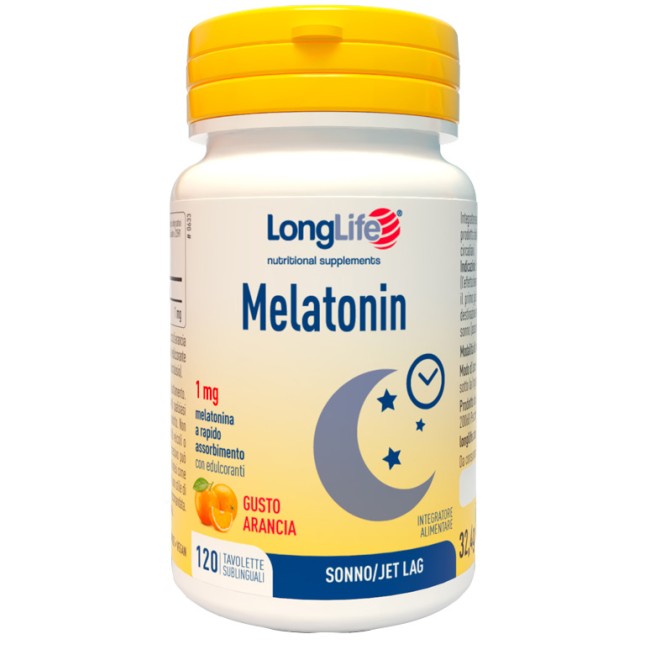 Longlife Melatonin 1 Mg Gusto Arancia 120 Tavolette Sublinguali Longlife Melatonin 1 Mg Gusto Arancia 120 Tavolette Sublinguali