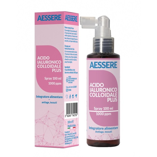 Aessere Acido Ialuronico Colloidale Plus 1000ppm 100 Ml Aessere Acido Ialuronico Colloidale Plus 1000ppm 100 Ml