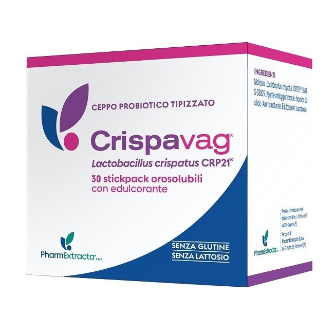 Pharmextracta Crispavag 30 Stick 1,2 G Con Edulcorante Senza Glutine Senza Lattosio Pharmextracta Crispavag 30 Stick 1,2 G Con Edulcorante Senza Glutine Senza Lattosio