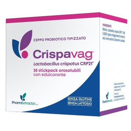 Pharmextracta Crispavag 30 Stick 1,2 G Con Edulcorante Senza Glutine Senza Lattosio Pharmextracta Crispavag 30 Stick 1,2 G Con Edulcorante Senza Glutine Senza Lattosio