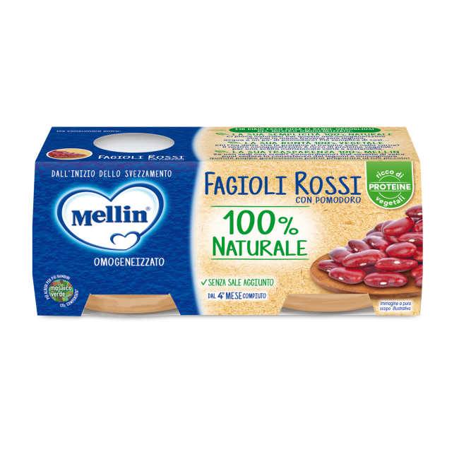 Danone Mellin Omogeneizzato Fagioli Rossi 2 X 80 G Danone Mellin Omogeneizzato Fagioli Rossi 2 X 80 G