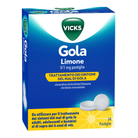 Procter & Gamble Vicks Gola Mentolo 5/1 Mg Pastiglie Vicks Gola Limone 5/1 Mg Pastiglie Vicks Gola Fragola 5/1 Mg Pastiglie Vick