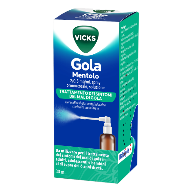 Procter & Gamble Vicks Gola Mentolo 2/0,5 Mg/ml Spray Oromucosale, Soluzione Vicks Gola Limone 2/0,5 Mg/ml Spray Oromucosale, So Procter & Gamble Vicks Gola Mentolo 2/0,5 Mg/ml Spray Oromucosale, Soluzione Vicks Gola Limone 2/0,5 Mg/ml Spray Oromucosale, So