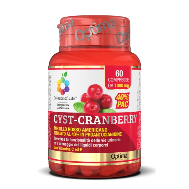 Optima Naturals Colours Of Life Cyst-cranberry Con Vitamina C E 60 Compresse 1000 Mg Optima Naturals Colours Of Life Cyst-cranberry Con Vitamina C E 60 Compresse 1000 Mg