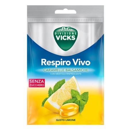 Procter & Gamble Vicks Respiro Vivo Caramelle Balsamiche Limone 72 G Con Edulcoranti Procter & Gamble Vicks Respiro Vivo Caramelle Balsamiche Limone 72 G Con Edulcoranti