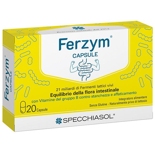 Specchiasol Ferzym Capsule 20 Capsule Senza Glutine Naturalmente Privo Di Lattosio Specchiasol Ferzym Capsule 20 Capsule Senza Glutine Naturalmente Privo Di Lattosio
