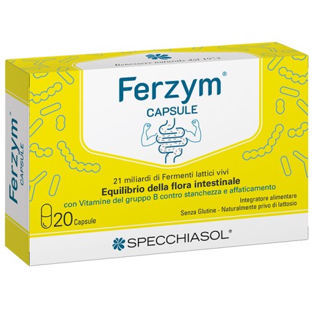 Specchiasol Ferzym Capsule 20 Capsule Senza Glutine Naturalmente Privo Di Lattosio Specchiasol Ferzym Capsule 20 Capsule Senza Glutine Naturalmente Privo Di Lattosio