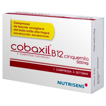 Nutrisens Italia Sbrl Cobaxil B12 Cinquemila 5 Compresse Sublinguali Da 0,4 G Senza Glutine Nutrisens Italia Sbrl Cobaxil B12 Cinquemila 5 Compresse Sublinguali Da 0,4 G Senza Glutine