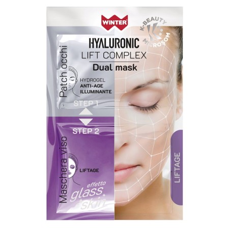 Gdp - General Dietet. Pharma Winter Hyaluronic Lift Complex Dual Mask Liftage Patch Occhi Hydrogel + Maschera Viso Glass Skin Gdp - General Dietet. Pharma Winter Hyaluronic Lift Complex Dual Mask Liftage Patch Occhi Hydrogel + Maschera Viso Glass Skin