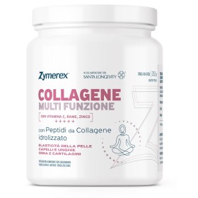 Zymerex Collagene Multifunzione 252 g gusto pesca, con collagene, vitamina C, zinco e rame per pelle, ossa e cartilagini.