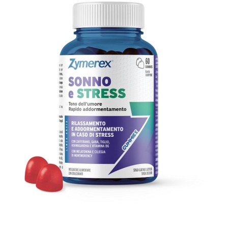 Zymerex Gummies Sonno e Stress, 60 caramelle gommose al lampone con melatonina, tiglio, zafferano e ashwagandha. Zymerex Gummies Sonno e Stress, 60 caramelle gommose al lampone con melatonina, tiglio, zafferano e ashwagandha.