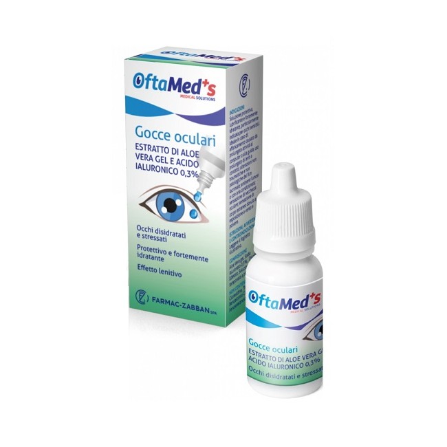 Farmac-zabban Oftamed's Gocce Oculari Occhi Disidratati E Stressati Estratto Aloe Vera Gel E Acido Ialuronico 0,3% 10 Ml Farmac-zabban Oftamed's Gocce Oculari Occhi Disidratati E Stressati Estratto Aloe Vera Gel E Acido Ialuronico 0,3% 10 Ml