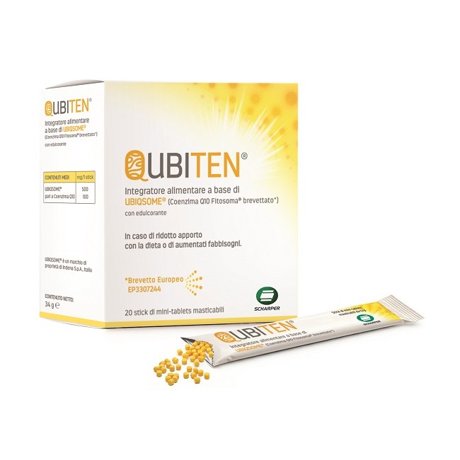 Scharper Qubiten 20 Stick Di Minitablet Masticabili A Base Di Ubiqsome