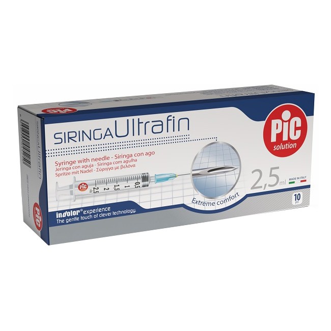 Pic Siringa Ultrafin 2,5 Ml Gauge 23 1/4 10 Pezzi Pic Siringa Ultrafin 2,5 Ml Gauge 23 1/4 10 Pezzi