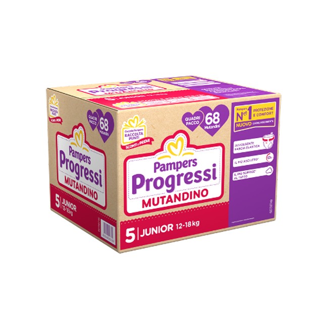Fater Pampers Progressi Mutandina Quadri Junior 68 Pezzi Fater Pampers Progressi Mutandina Quadri Junior 68 Pezzi