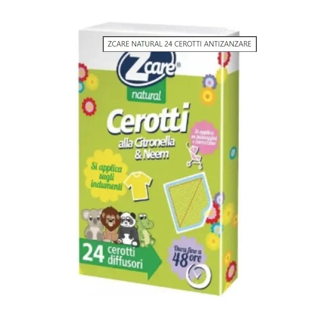 Zcare Natural Cerotti Antizanzare, confezione da 24 pezzi. Zcare Natural Cerotti Antizanzare, confezione da 24 pezzi.