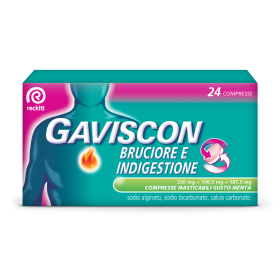 Reckitt Benckiser Gaviscon Bruciore E Indigestione Compresse Masticabili Gusto Menta Sodio Alginato/sodio Bicarbonato/calcio Car