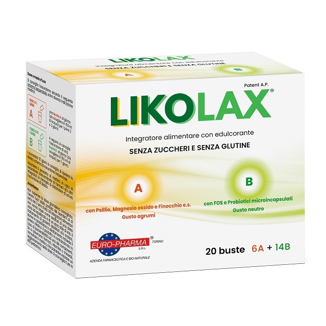 Euro-pharma Likolax 6 Bustine A 5 G Gusto Agrumi + 14 Bustine B 3 G Gusto Neutro Senza Glutine Euro-pharma Likolax 6 Bustine A 5 G Gusto Agrumi + 14 Bustine B 3 G Gusto Neutro Senza Glutine