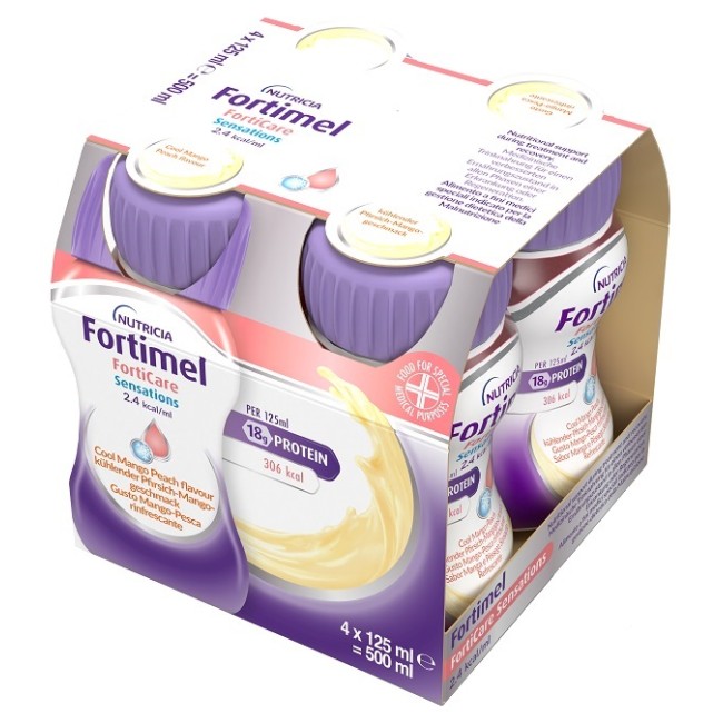 Danone Fortimel Forticare Sensation 2,4 Kcal/ml Pesca/mango Rinfrescante 4 Pezzi Da 125 Ml Danone Fortimel Forticare Sensation 2,4 Kcal/ml Pesca/mango Rinfrescante 4 Pezzi Da 125 Ml
