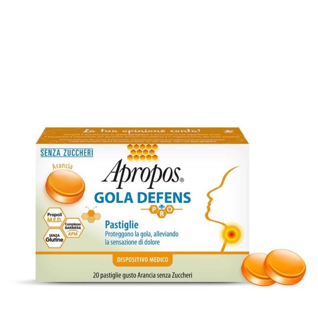 Apropos Gola Defens Pro 20 Pastiglie Arancia Senza Zucchero Apropos Gola Defens Pro 20 Pastiglie Arancia Senza Zucchero
