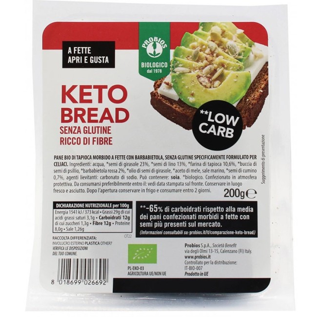 Probios Keto Bread Senza Glutine 200 G Probios Keto Bread Senza Glutine 200 G