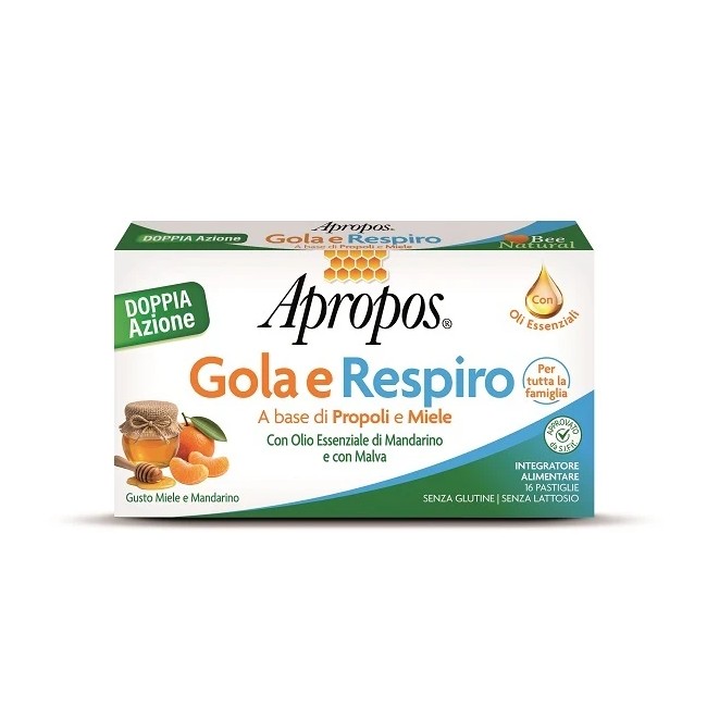 Apropos Gola Junior integratore per la gola miele e mandarino 16 pastiglie