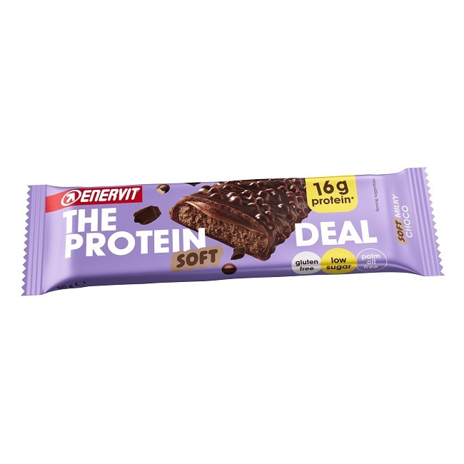 Enervit The Protein Deal Soft Milky Choco, barretta proteica morbida al gusto cioccolato da 50 g. Enervit The Protein Deal Soft Milky Choco, barretta proteica morbida al gusto cioccolato da 50 g.
