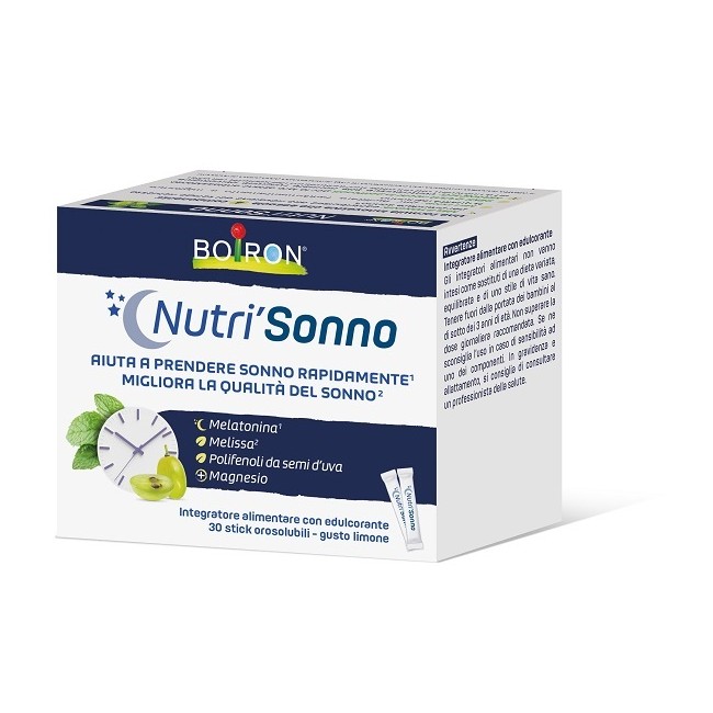 Boiron Nutri'sonno 30 Stick Orosolubili Gusto Limone Boiron Nutri'sonno 30 Stick Orosolubili Gusto Limone