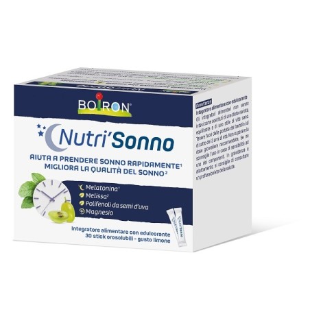 Boiron Nutri'sonno 30 Stick Orosolubili Gusto Limone Boiron Nutri'sonno 30 Stick Orosolubili Gusto Limone